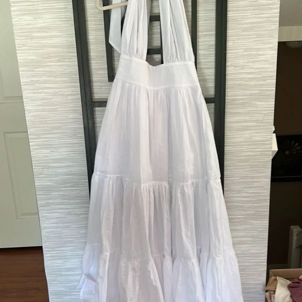 Nwt Sonya Australia White Cotton Marilyn Monroe Style Prairie Dress Peasant Dres — image 6 of 8